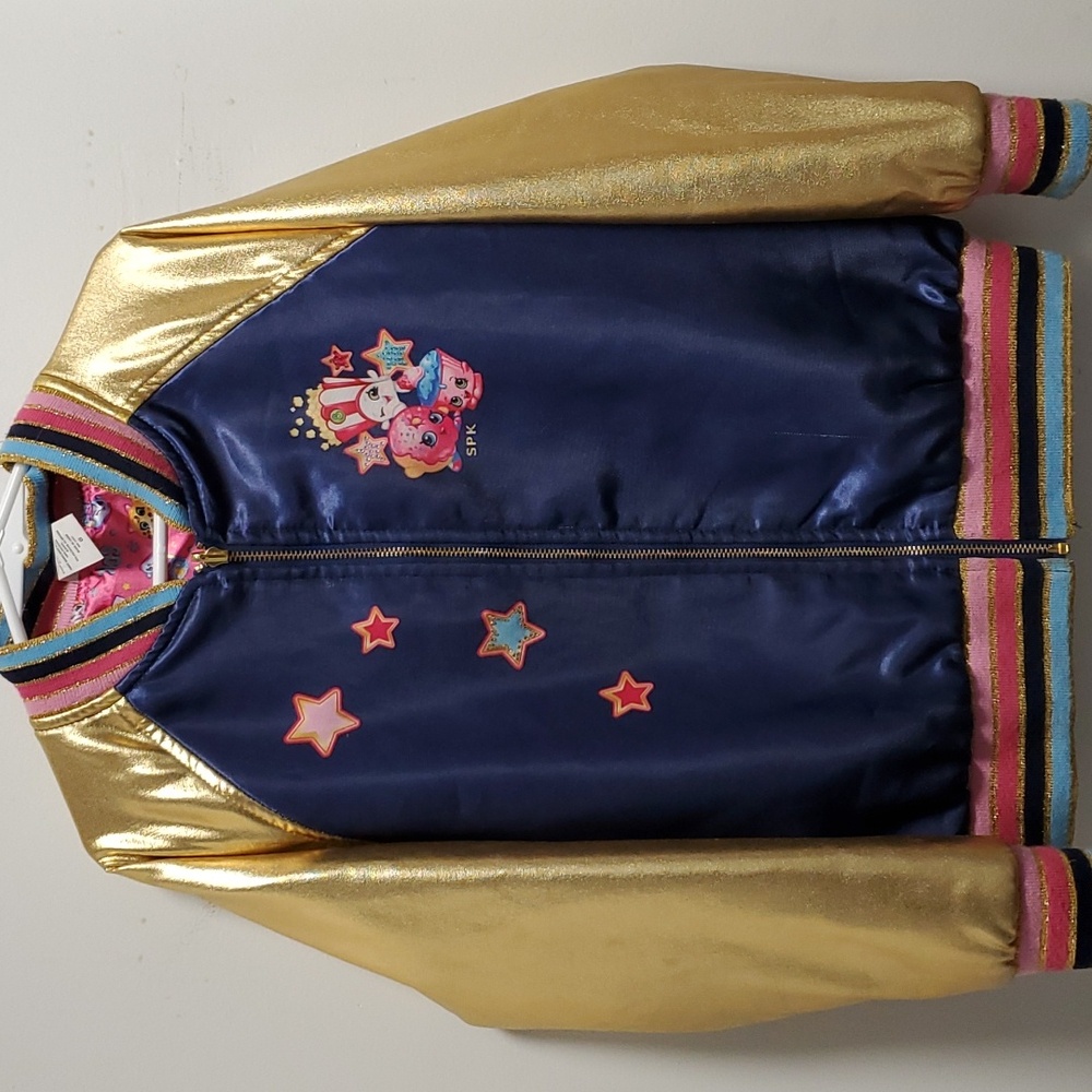 SIZE small Shopkins Navy Blue, Gold and pink jacket